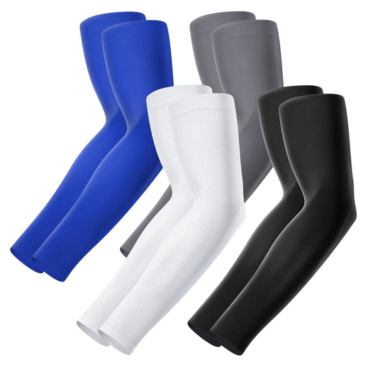 Arm Sleeves for Men & Women – 4 Pairs Sun Protection Cooling Compression Sleeves
